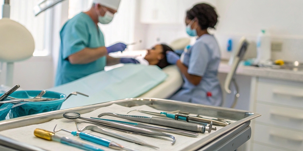 Dentist examining a patient’s mouth to recognize and treat a common dental emergency